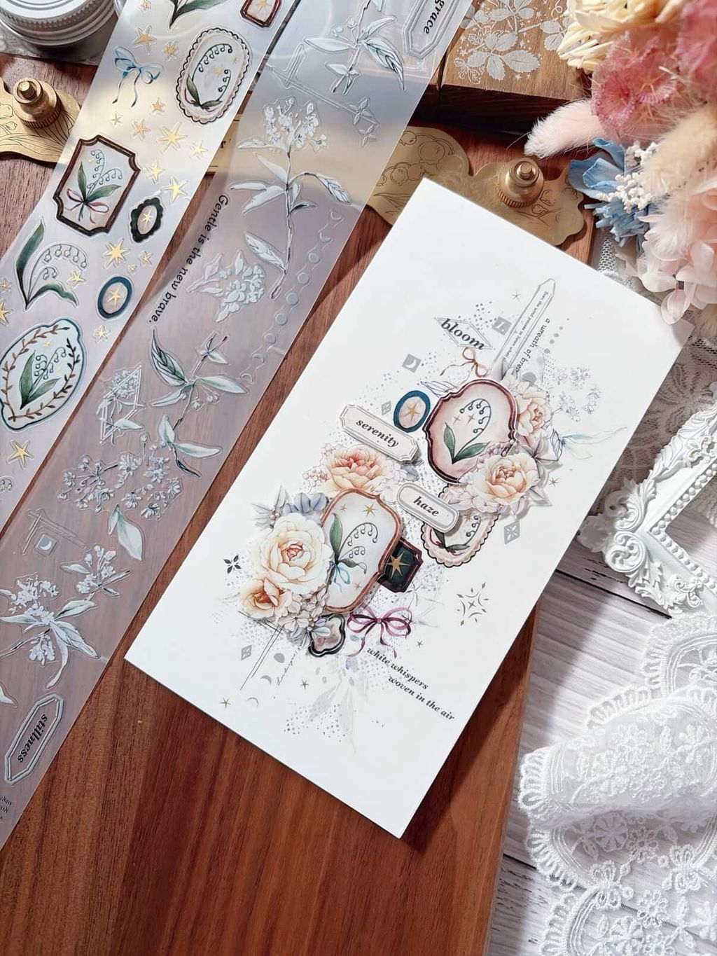 [樂意Loidesign] 採集鈴蘭 Collecting Lily of the Valley 箔押しダイカットマットPETテープ(剥離紙付き)