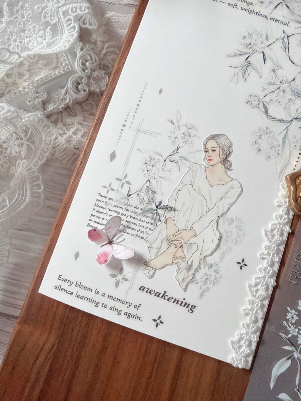 [樂意Loidesign] 採集鈴蘭 Collecting Lily of the Valley 箔押しダイカットマットPETテープ(剥離紙付き)