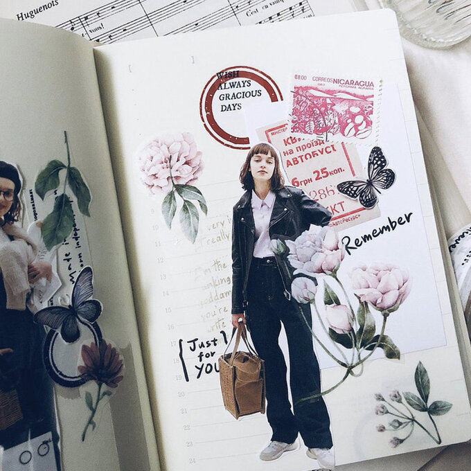 [樂意Loidesign]薔薇 アンティークローズ柄 マットPET(剥離紙付き) 台湾マスキングテープ 海外マスキングテープ