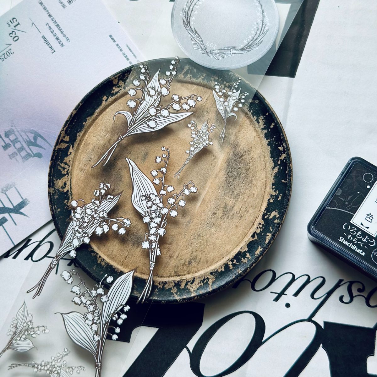 [樂意Loidesign] 小捧花(Small bouquet) クリアPETテープ(剥離紙付き)