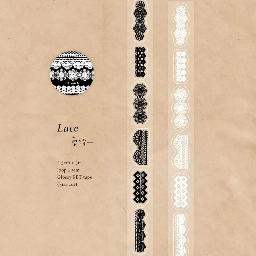 [Pion] 蕾絲(Lace) ダイカットクリアPETテープ(剥離紙付き)