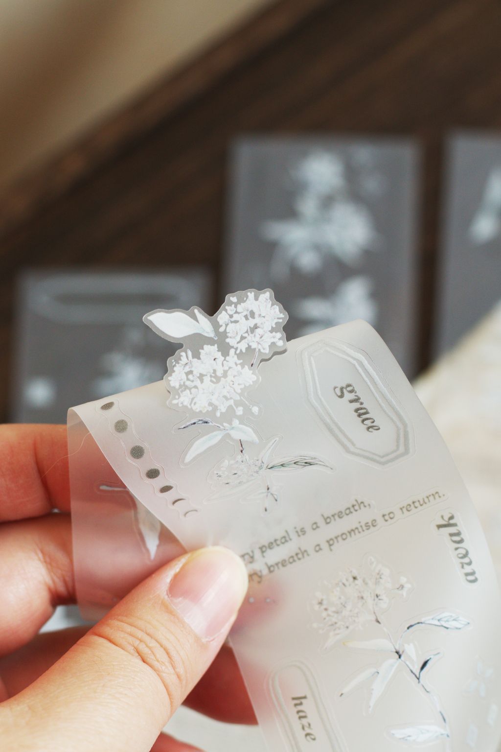 [樂意Loidesign] 麻葉繡線菊 #BridalWreath ダイカットマットPETテープ(剥離紙付き)