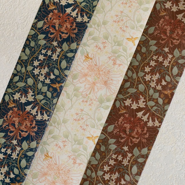 [樂意Loidesign] 對花集:彼岸花間(Lycoris radiata) 花柄 和紙テープ(剥離紙付き)