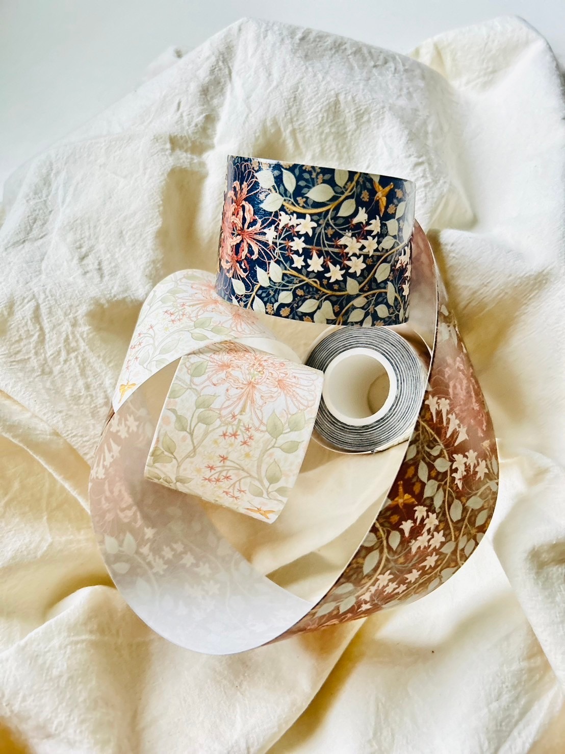 [樂意Loidesign] 對花集:彼岸花間(Lycoris radiata) 花柄 和紙テープ(剥離紙付き)