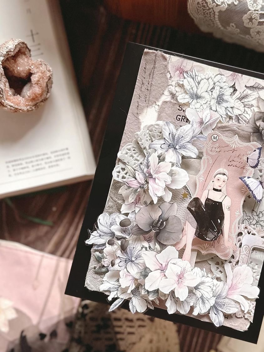 台湾マスキングテープ　まとめ売り　和紙素材　loidesign 花柄レース 樂意Loidesign]レース Lace かぎ編みレース柄 クリアPETテープ