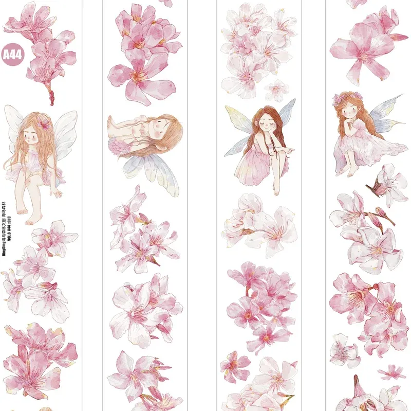 [丁丁DingDing] A44 緋緋 ダイカットマットPETテープ(剥離紙付き)