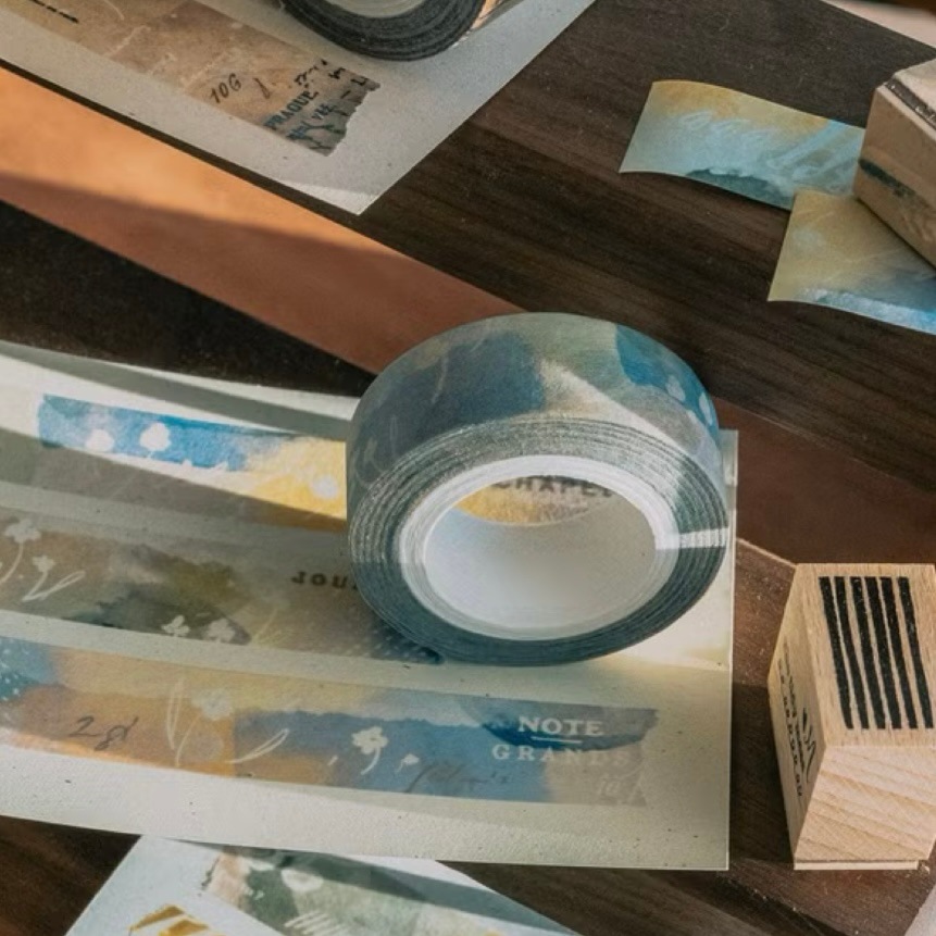 [Meow Illustration] 星空明信片/曠野裡有青鳥/花/文具控 和紙テープ(剥離紙なし) 全4種類