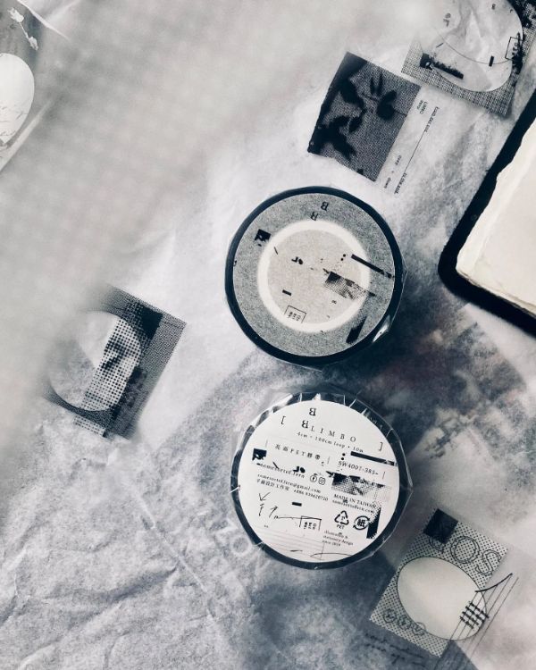 [羊君Somesortoffern] LIMBO モノクロ柄 クリアPETテープ(剥離紙付き)