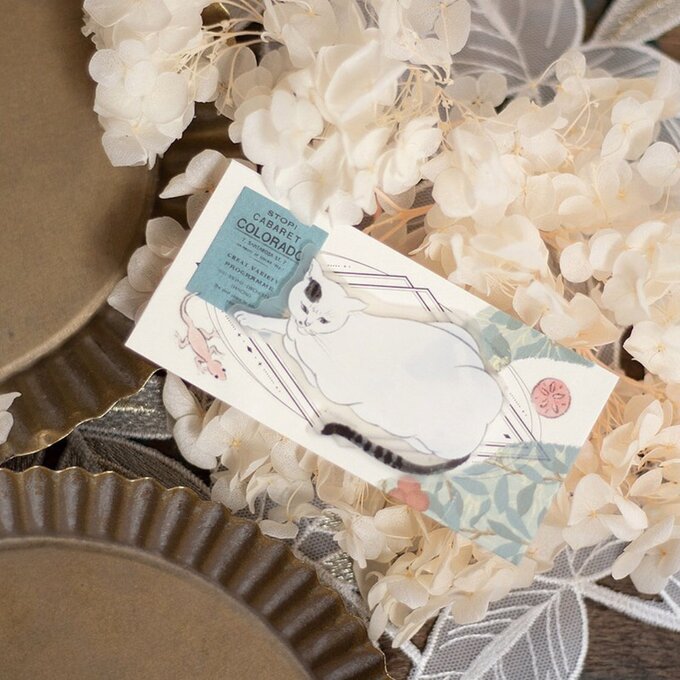 【8361】海外　マステ　5m巻売り　PETマスキングテープ　猫 8361】海外 マステ 5m巻売り PETマスキングテープ 猫 8427】海外