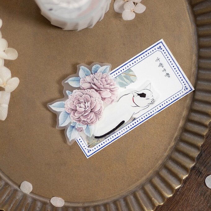 樂意Loidesign]猫柄 Meow Meow クリアPETテープ(剥離紙付き) 台湾