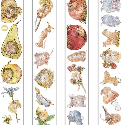 [丁丁DingDing] A47 吱吱 ダイカットマットPETテープ(剥離紙付き)