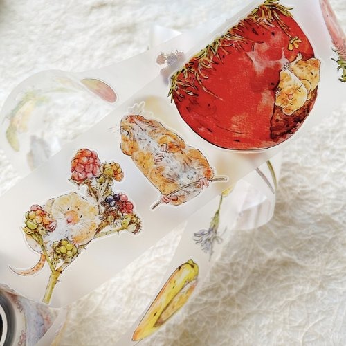 [丁丁DingDing] A47 吱吱 ダイカットマットPETテープ(剥離紙付き)