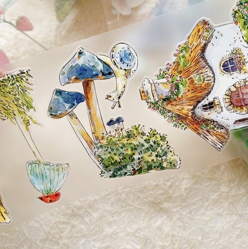 [丁丁DingDing] A48 森林物語 ダイカットマットPETテープ(剥離紙付き)