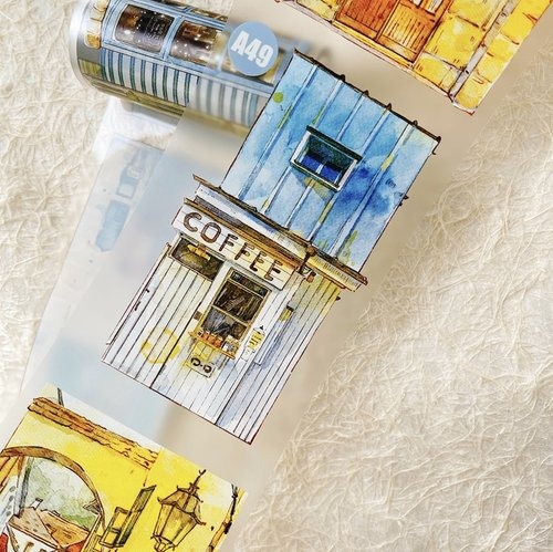 丁丁DingDing] A49 都市掠影 マットPETテープ(剥離紙付き