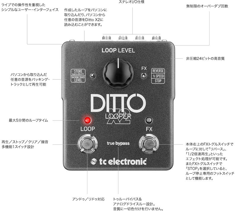 TC ELECTRONIC Ditto X2 Looper ルーパー TC ELECTRONIC DITTO X2 LOOPER ルーパー｜FULL-TEN