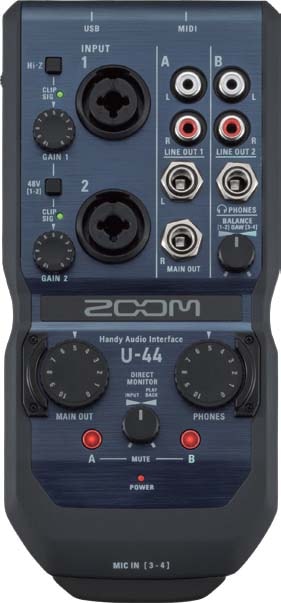 ZOOM/U-44　4イン/4アウトオーディオインターフェース　楽器de元気　【ズーム】　Recording/PA/DJ,リズムマシン/サンプラー/シーケンサー/エフェクター