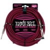 ERNIE BALL 6062 25' BRAIDED STRAIGHT / ANGLE INSTRUMENT CABLE - BLACK / RED ギターケーブル 【アーニーボール】|その他|シー