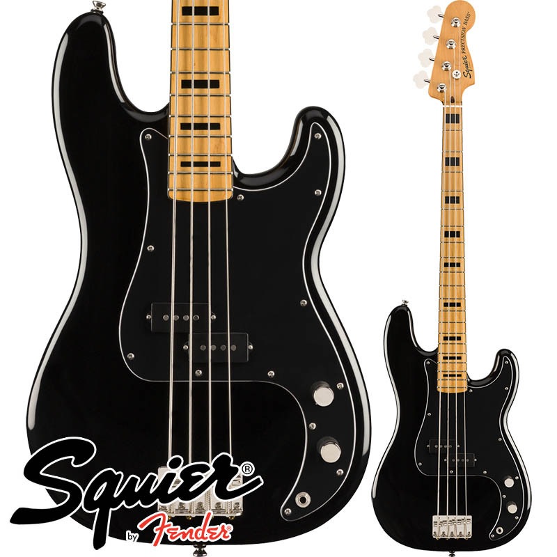 Squier by Fender Classic Vibe '70s Precision Bass, Maple Fingerboard, Black【スクワイア フェンダー・プレシジョンベース】