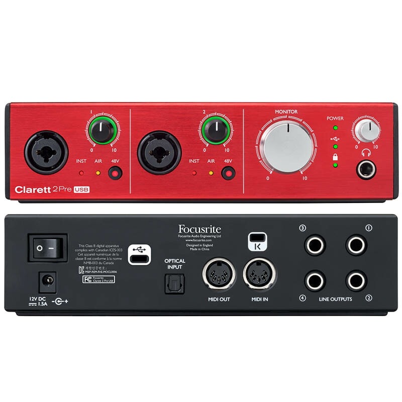 Focusrite Clarett 2Pre+ USBオーディオインターフェイス Focusrite Clarett+ 2 Pre USB オーディオインターフェース