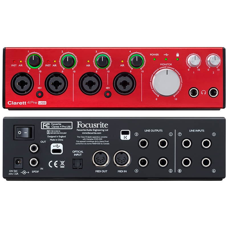 Focusrite Clarett+ 4 Pre USB オーディオインターフェース