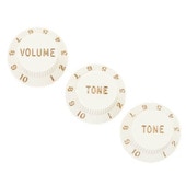 Fender Stratocaster Knobs, Parchment (Volume, Tone, Tone)【フェンダー】|ノブ|パーツ（ポット類・プリアンプ他）