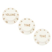 Fender Stratocaster Knobs, Parchment (Volume, Tone, Tone)ڥե