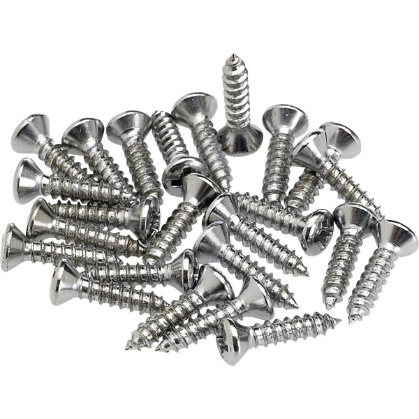 Fender Pickguard/Control Plate Mounting Screws (24) (Chrome) �ԥå������ɥ�����塼�ڥե�������� 