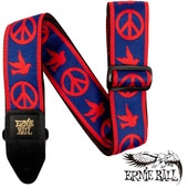 ERNIE BALL RED AND BLUE PEACE LOVE DOVE JACQUARD STRAP[#4698]〈アーニーボール〉|ERNIE BALL|ストラップ
