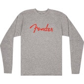 FENDER Spaghetti Logo L/S T-Shirt, Heather Gray L 󥰥꡼Tġҥե