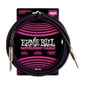 ERNIE BALL 6393 10 BRAIDED STRAIGHT / STRAIGHT INSTRUMENT CABLE - PURPLE BLACK ケーブル〈アーニーボール〉|その他|シール