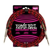 ERNIE BALL 6394 10 BRAIDED STRAIGHT / STRAIGHT INSTRUMENT CABLE - RED BLACK ケーブル〈アーニーボール〉|その他|シールド・ケ