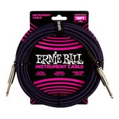 ERNIE BALL 6395 18 BRAIDED STRAIGHT / STRAIGHT INSTRUMENT CABLE - PURPLE BLACK ケーブル〈アーニーボール〉|その他|シール