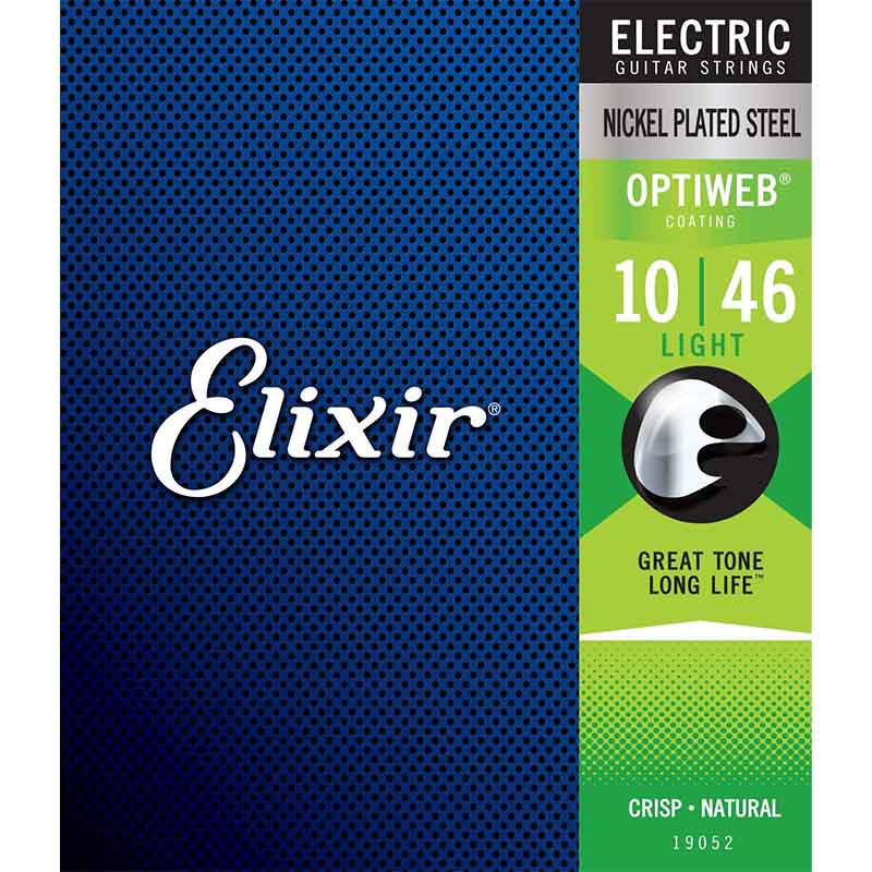 Elixir 19052 Light 010-046 エレキギター用コーティング弦 OPTIWEB