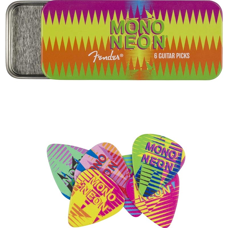 Fender MonoNeon Pick Tin, Medium, Set of 6  (�ե������)