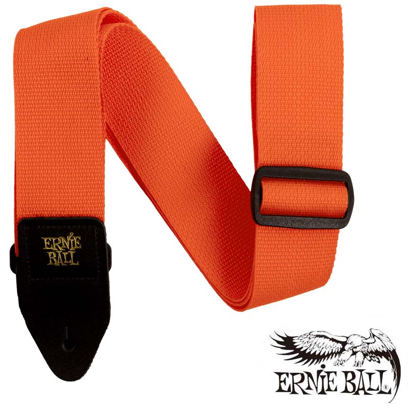 ERNIE BALL 5353 ORANGE & BLACK POLYPRO GUITAR STRAP ストラップ〈アーニーボール
