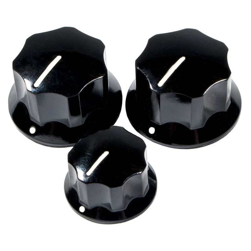Fender Pure Vintage '60s Jazz Bass Knobs, (3), Black�ҥե��������