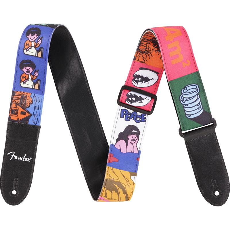 Fender フェンダー ストラップ Fender フェンダー KEN SIGATURE STRAP Black ギターストラップ
