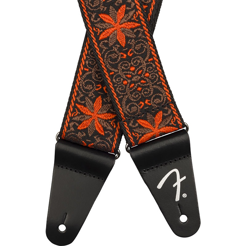 Fender Pasadena Woven Strap, Orange Wallflower, 2