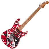 EVH Striped Series Frankenstein Frankie, Maple Fingerboard, Red with Black Stripes Relic エレキギター|その他|