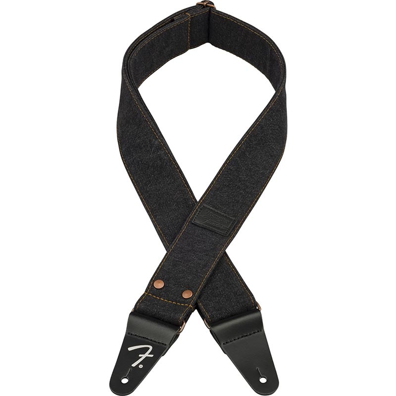 Fender x Wrangler Denim Strap, Black ギターストラップ〈フェンダー