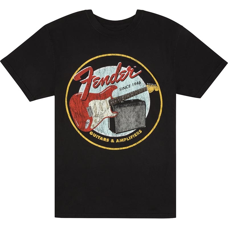 FENDER 1946 Guitars & Amplifiers T-Shirt, Vintage Black, L������ T����ġҥե��������