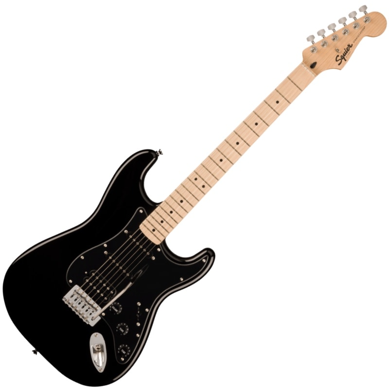 Squier by Fender Squier Sonic Stratocaster HSS, Maple Fingerboard, Black Pickguard, Black〈スクワイア フェンダー〉