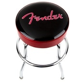 Fender Red Sparkle Logo Barstool, Black/Red Sparkle, 24