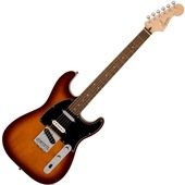 Squier by Fender Paranormal Custom Nashville Stratocaster, Laurel Fingerboard, Black Pickguard, Choc