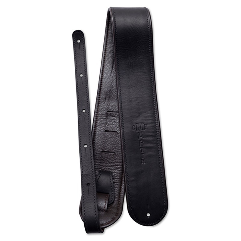 Martin 18A0029 Black Front, Brown Backing Rolled Strap ストラップ