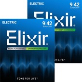 2セットパック Elixir 19002 Super Light 009-042 エレキギター用コーティング弦 OPTIWEB オプティウェブ〈エリクサー〉|Elixir|エレキギター弦