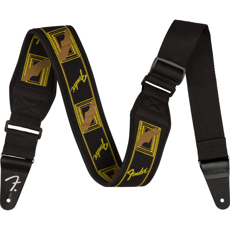 Fender Swell Neoprene Strap, Blk/Ylw/Brn Mono, 2.5" /١ȥåסҥե