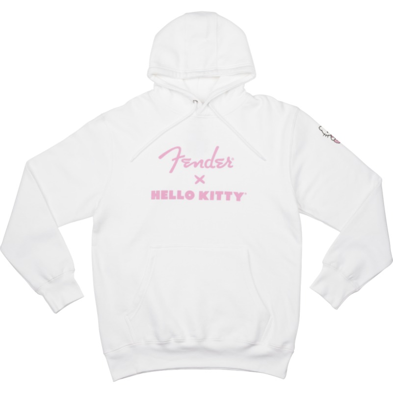 Fender x Hello Kitty White Sleeve Logo Hoodie, M������ �ϥ������ƥ� �ѡ������ҥե��������
