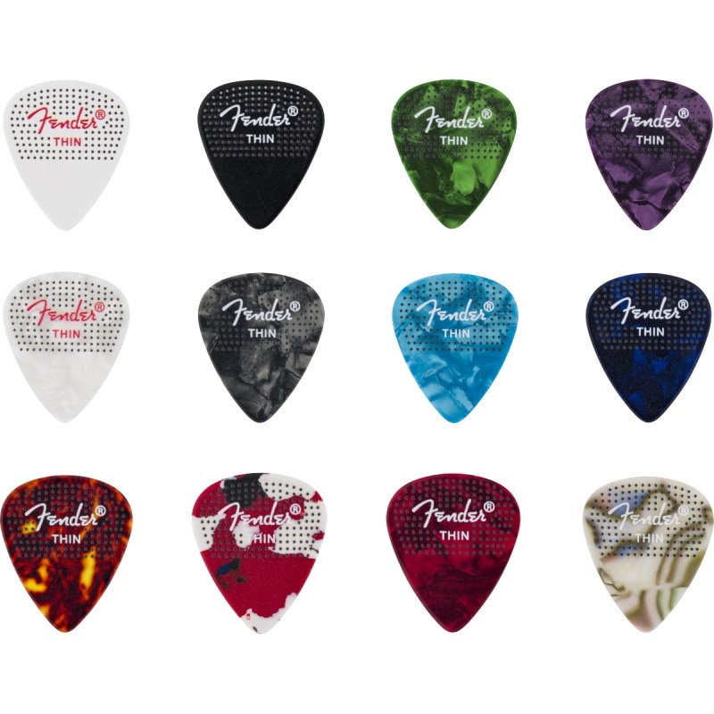 Fender �ԥå� 351 Dotted Celluloid Picks, 12-Pack, Thin (�ե������)