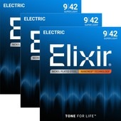 〈3set〉Elixir 12002 NANO WEB ナノウェブ Super Light 009-042 エレキギター弦〈エリクサー〉|Elixir|アコースティックギター弦